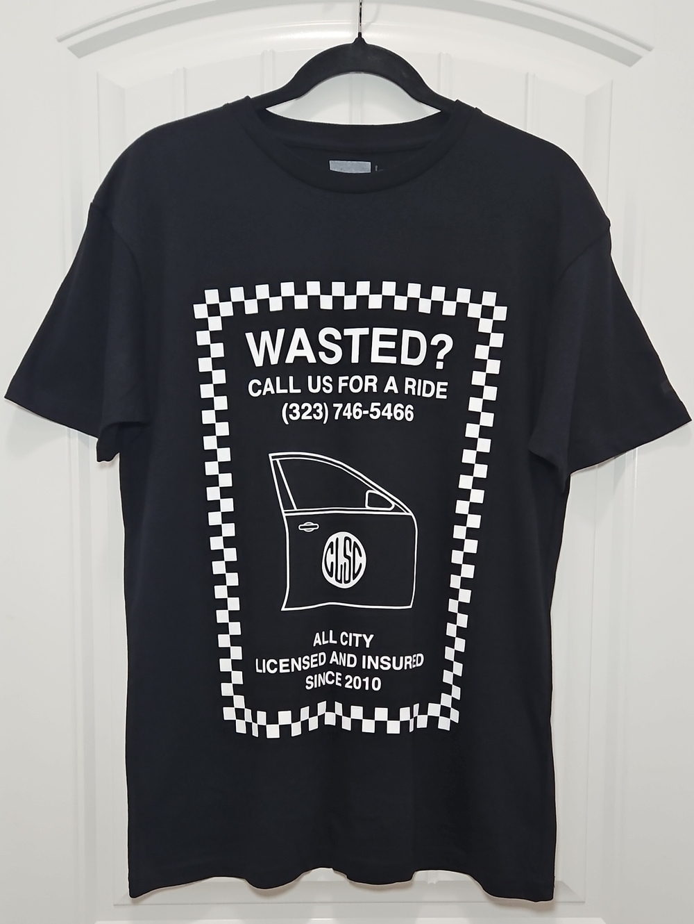 CLSC. WASTED? Call Us For A Ride Black Graphic Tee Men's New Medium Cotton Check